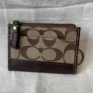 Mini Skinny Id Case In Colorblock Signature Canvas